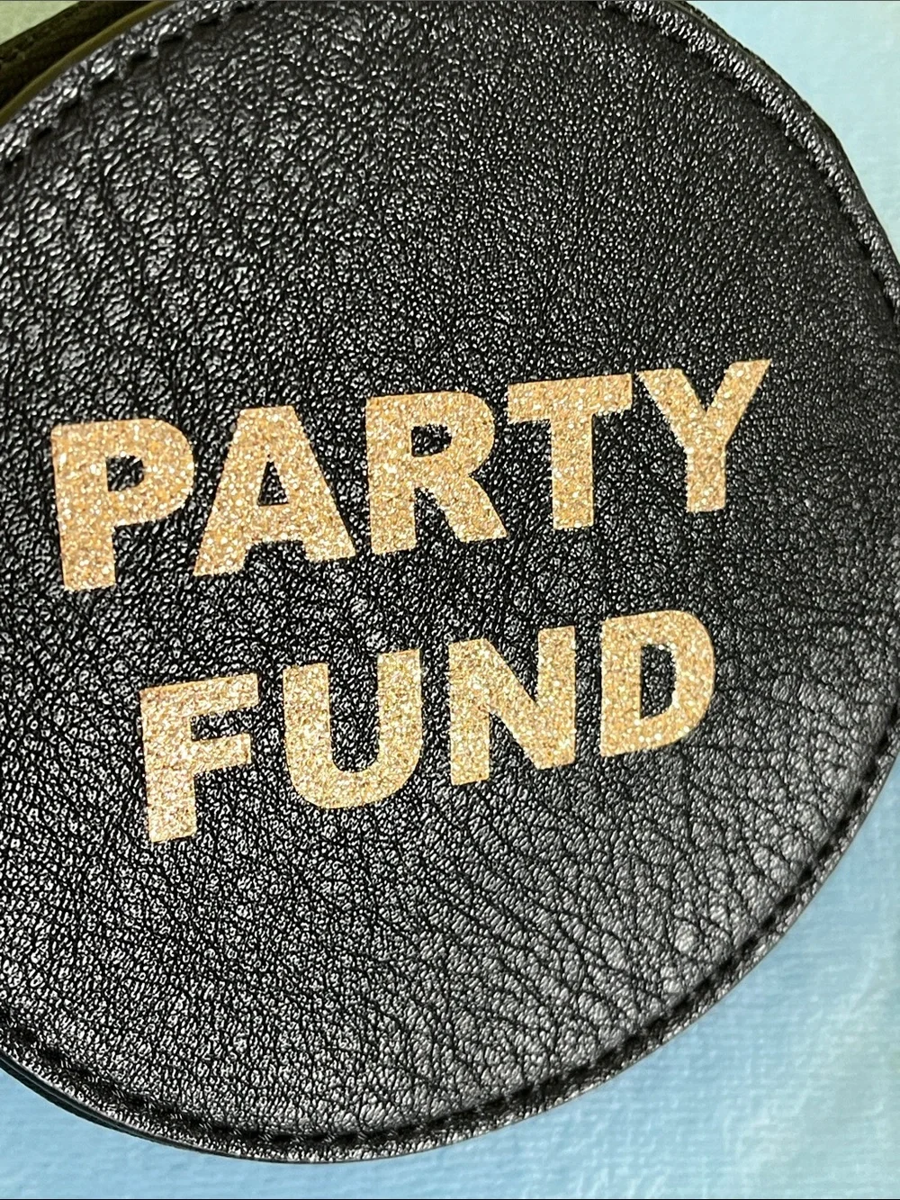 LC Lauren Conrad “Party Fund” Round Coin Pouch Wristlet | NEW